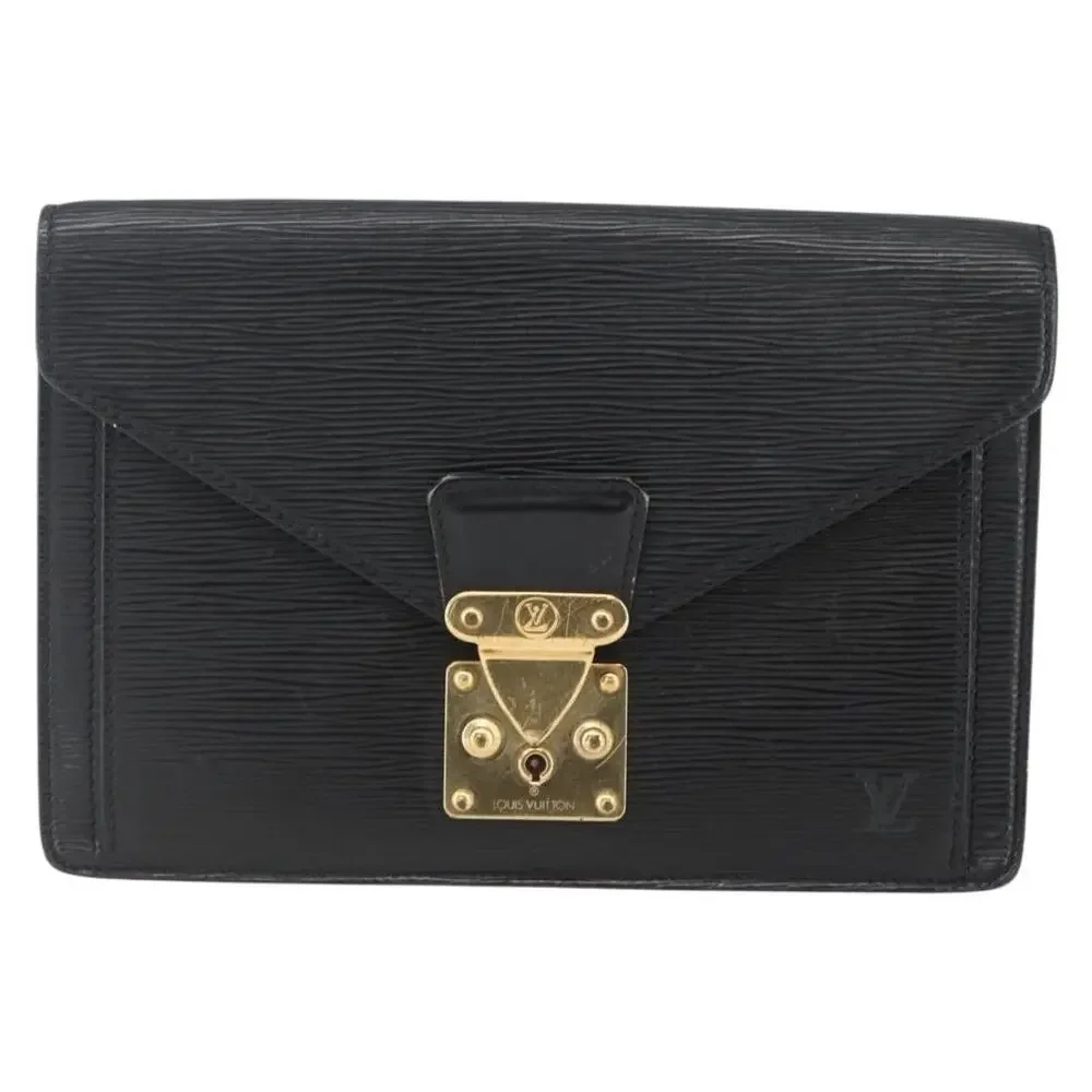 Louis Vuitton Epi Serie Dragonne Clutch Bag Black Noir